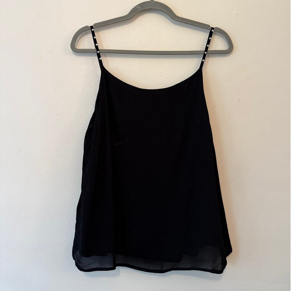 Massimo Dutti black pearl stud cami tank size M